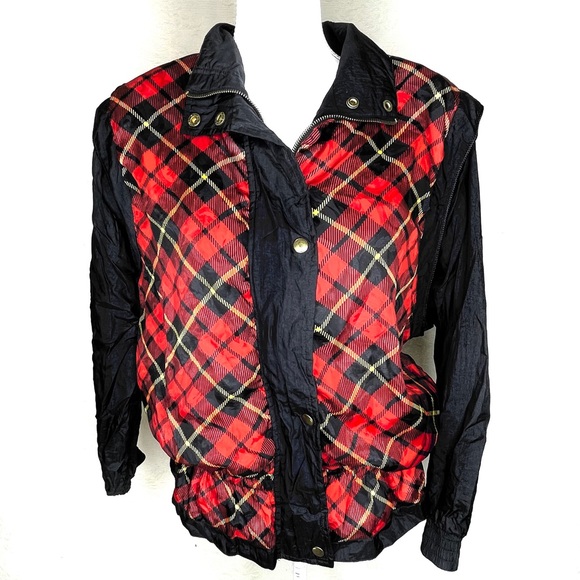 LAVON by CHEERFUL CORP VTG Plaid Wind Jacket - Picture 1 of 12